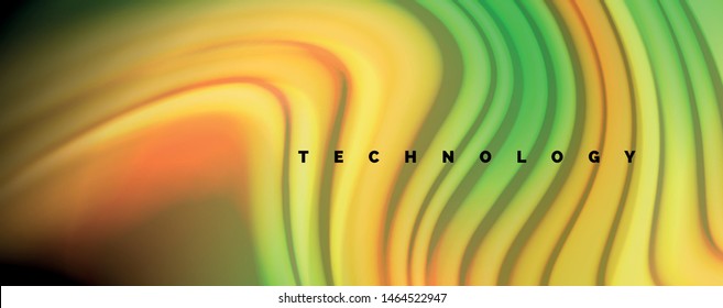 Afiche colorido de color líquido de arcoiris moderno. Forma líquida ondulada en color negro. Composición abstracta
