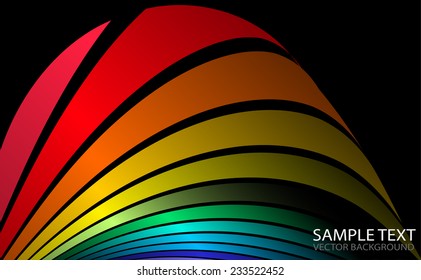 Modern rainbow vector arcs background illustration - Abstract vector rainbow colorful stripes