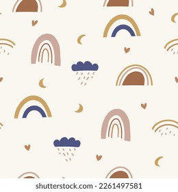 Modernos arcos boho vectorial sin fisuras con. Fondo bohemio-bebé