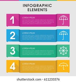 Modern rainy infographic template. infographic design with rainy icons includes . can be used for presentation, diagram, annual report, web design. 