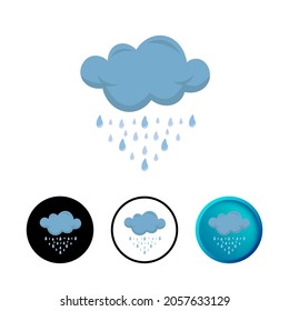 Modern Rainy Weather Icon Illustration