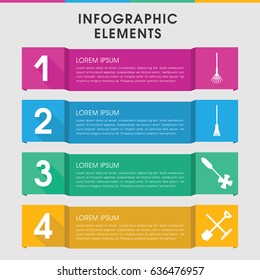 Modern rake infographic template. infographic design with rake icons includes . can be used for presentation, diagram, annual report, web design.