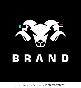 Design moderno do logotipo de Ram para a identidade da marca