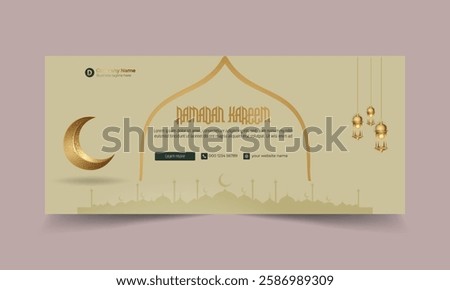 Modern Ramadan design template for social media posting.Ramadan Kareem concept poster set.Ramadan social banner design