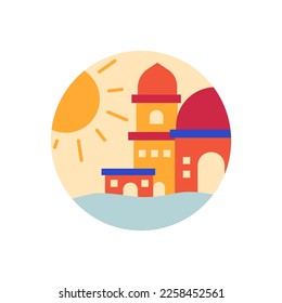 Modernes, flaches Ramadan-Moschee-Symbol, Vektorgrafik-Design, dieser Vektorgrafik-Vektorgrafik, eignet sich für Symbole, Logos, Illustrationen, Aufkleber, Bücher, Cover usw.