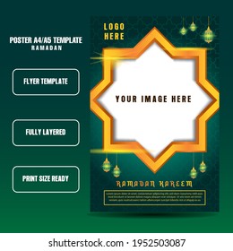 modern ramadan flyer with green background