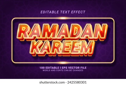 modern ramadan kareem 3d style text effect
