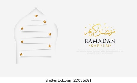 modern ramadan kareem with paper cut style