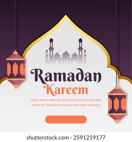 Modern Ramadan Kareem social media template vector design