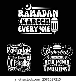 "Modern Ramadan Kareem Typography, Minimalist Design, Black and White Ramadan Quotes, Elegant Islamic Graphics, Ramadan Message, Festive Ramadan Art, Creative Typography, Eid Greetings, Holy Month Des