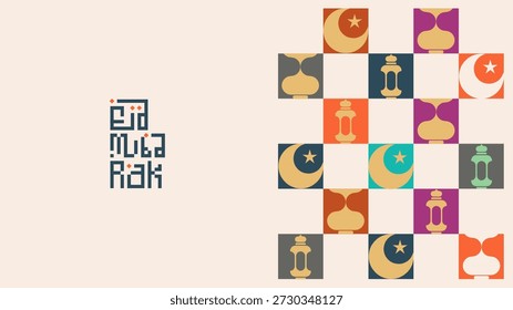 Modern Ramadan Kareem vector illustration with a geometric style.