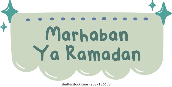 Modern Ramadan text vector with stylish Arabic calligraphy, crescent moon, and lanterns. Perfect for greeting cards, banners, and digital designs. High-quality EPS.