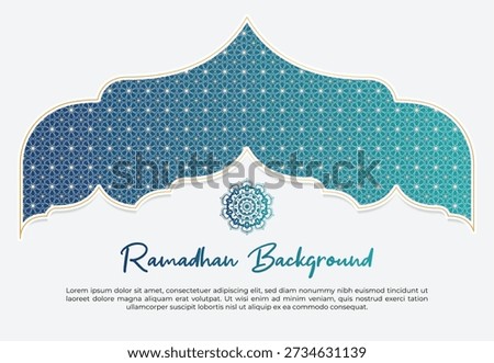 Modern Ramadan vector background with clean geometric Islamic pattern, minimal composition, and soft decorative style