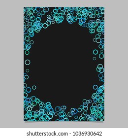 Modern random circle pattern page background template - vector blank brochure frame graphic design with rings