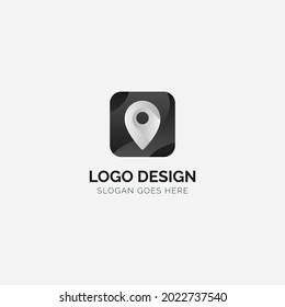Modern Rangoon Green location icon logo design template