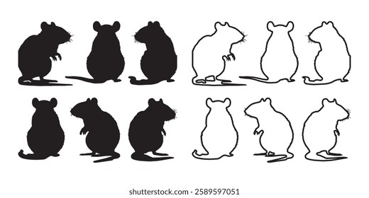 Modern Rat Contour - Sleek Rat Outline for Graphic Art
