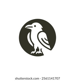 Modern raven logo for sale.