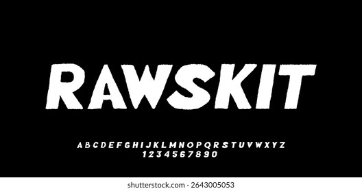Modern Raw Bold Font. Fat font with unique style. Regular and Italic Uppercase. Editable vector lettering. Poster design typography music culture sports