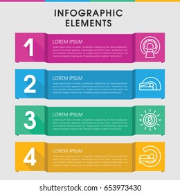 Modern ray infographic template. infographic design with ray icons includes mri. can be used for presentation, diagram, annual report, web design.