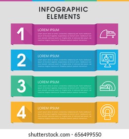 Modern ray infographic template. infographic design with ray icons includes mri. can be used for presentation, diagram, annual report, web design.