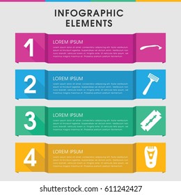 Modern razor infographic template. infographic design with razor icons includes . can be used for presentation, diagram, annual report, web design. 