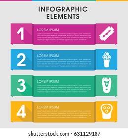 Modern razor infographic template. infographic design with razor icons includes . can be used for presentation, diagram, annual report, web design.