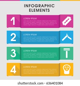 Modern razor infographic template. infographic design with razor icons includes . can be used for presentation, diagram, annual report, web design.