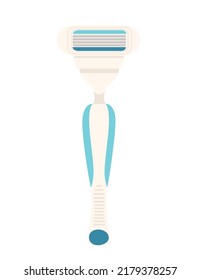 Modern razor with multiple blades vector illustration isolated on white background
