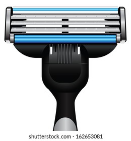 Modern Razor With Three Blades. Vector Illustration.