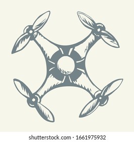 Drohne im Flug. Vektorillustration