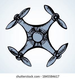 Drones en vuelo. Dibujo de vectores