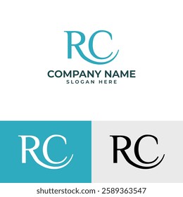 Modern RC monogram logo design. Clean, elegant, and versatile vector icon. Ideal for branding, business, or personal use. Customizable, scalable, and easily editable