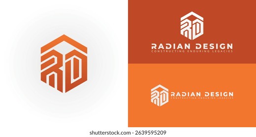 Modern RD logo for Construction and Architecture. Hexagonal design conveys precision, strength, and innovation in building. Ideal for forward-thinking firms.