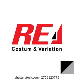 Moderno Vector de texto REA, diseño de logotipo para campo de velocidad.