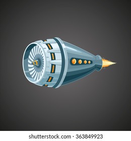 Modern reactive turbine on isolated background. Mechanic detail.