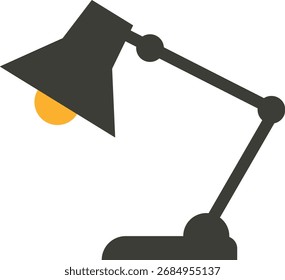 Lámpara de mesa de lectura moderna aislada
