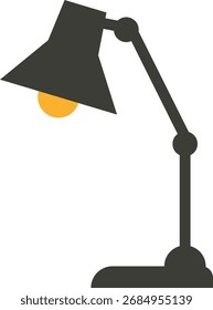 Lámpara de mesa de lectura moderna aislada