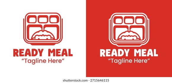 Um logotipo de refeição moderna pronta projetado para marcas de alimentos embalados, kits de refeição e produtos de refeições convenientes.
