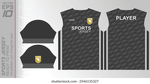 Design moderno da camisa pronta para impressão com linhas dinâmicas e cores vibrantes. Perfeito para futebol, basquete, ciclismo ou roupas esportivas. Arquivo vetorial personalizável de alta qualidade para impressão instantânea.