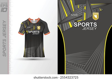 Modern ready-to-print jersey design with dynamic lines and vibrant colors. Perfect for football, basketball, cycling, or sportswear. High-quality, customizable vector file for instant printing.