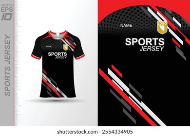 Modern ready-to-print jersey design with dynamic lines and vibrant colors. Perfect for football, basketball, cycling, or sportswear. High-quality, customizable vector file for instant printing.