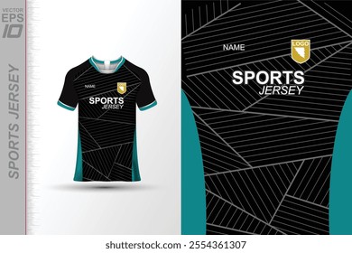 Modern ready-to-print jersey design with dynamic lines and vibrant colors. Perfect for football, basketball, cycling, or sportswear. High-quality, customizable vector file for instant printing.