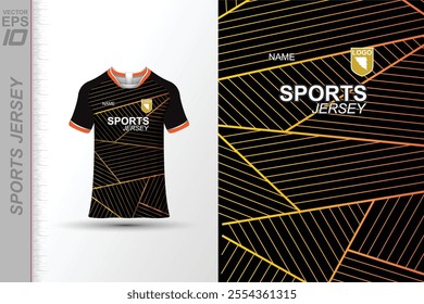 Modern ready-to-print jersey design with dynamic lines and vibrant colors. Perfect for football, basketball, cycling, or sportswear. High-quality, customizable vector file for instant printing.