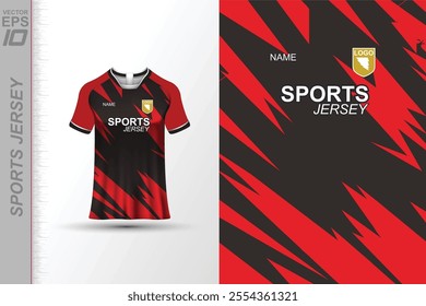 Modern ready-to-print jersey design with dynamic lines and vibrant colors. Perfect for football, basketball, cycling, or sportswear. High-quality, customizable vector file for instant printing.