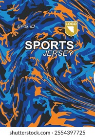 Modern ready-to-print jersey design with dynamic lines and vibrant colors. Perfect for football, basketball, cycling, or sportswear. High-quality, customizable vector file for instant printing.