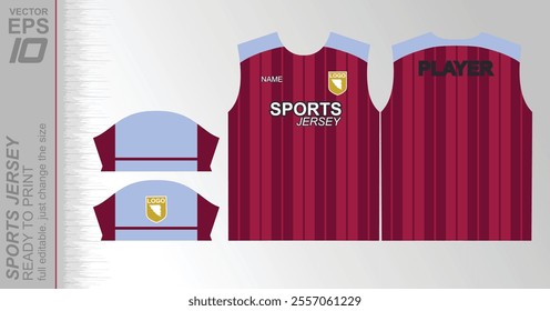 Modern ready-to-print jersey design with dynamic lines and vibrant colors. Perfect for football, basketball, cycling, or sportswear. High-quality, customizable vector file for instant printing