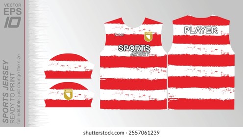 Modern ready-to-print jersey design with dynamic lines and vibrant colors. Perfect for football, basketball, cycling, or sportswear. High-quality, customizable vector file for instant printing