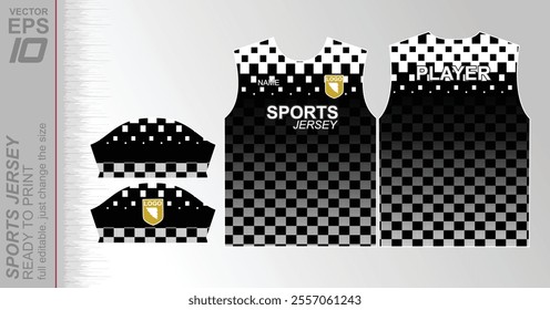 Modern ready-to-print jersey design with dynamic lines and vibrant colors. Perfect for football, basketball, cycling, or sportswear. High-quality, customizable vector file for instant printing