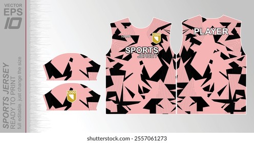 Modern ready-to-print jersey design with dynamic lines and vibrant colors. Perfect for football, basketball, cycling, or sportswear. High-quality, customizable vector file for instant printing