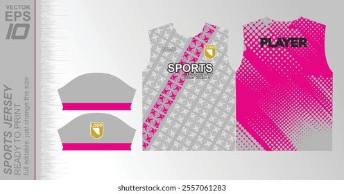 Modern ready-to-print jersey design with dynamic lines and vibrant colors. Perfect for football, basketball, cycling, or sportswear. High-quality, customizable vector file for instant printing